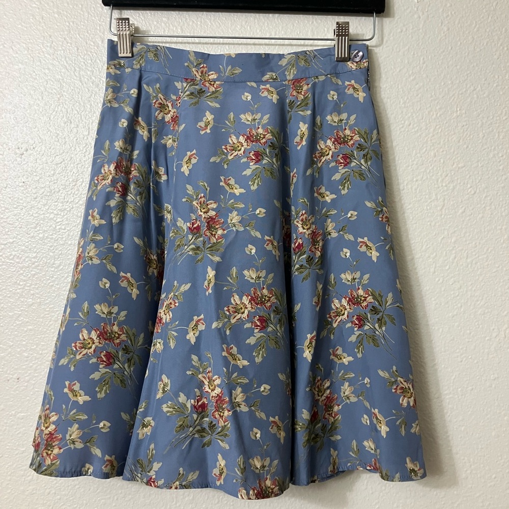 Laura Ashley Floral Blue Skirt